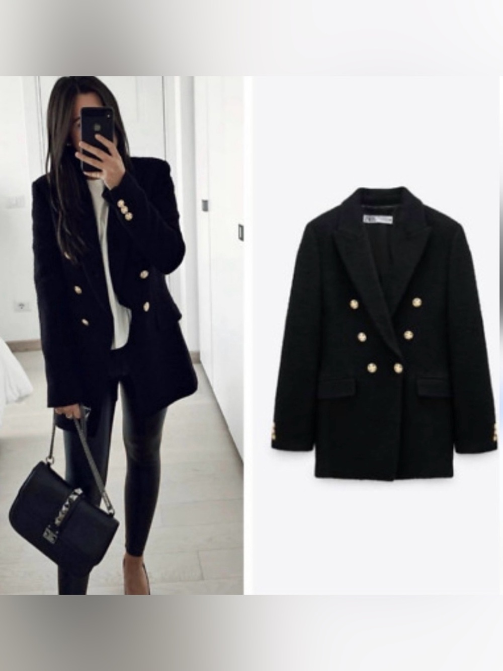 Zara NWT RARE Timeless Classic Minimalist Tailored Tweed Textured Runway Jacket - Picture 6 of 14
